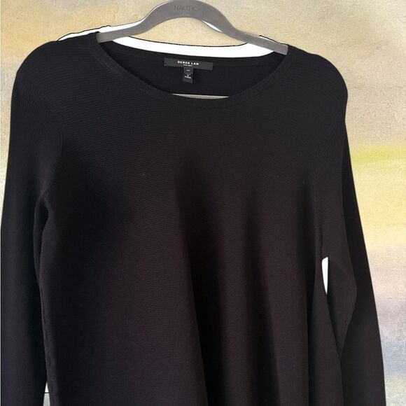 Derek Lam Asymmetrical Black Ribbed Top size Small - Picture 2 of 7